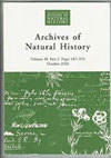 ARCHIVES OF NATURAL HISTORY杂志封面